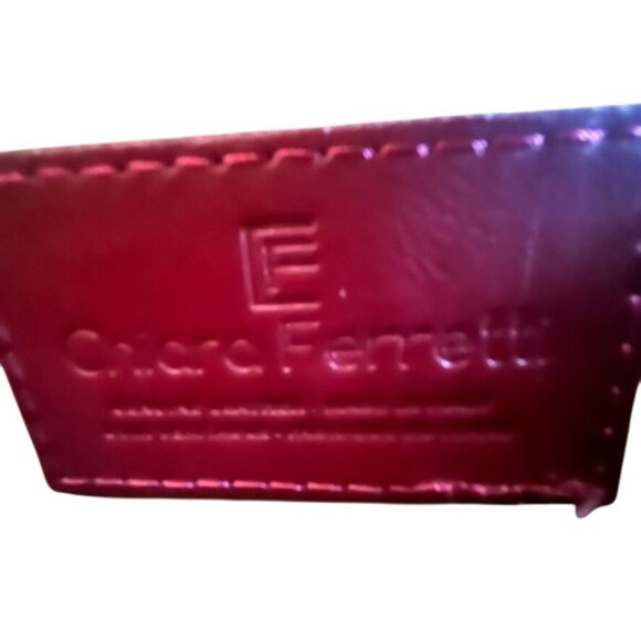 Chiara Ferretti Quilted Red Leather Handbag With Gold Chain Strap Classic Italy - Picture 6 of 8